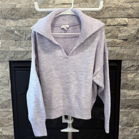 Topshop Sweaters - Topshop Lilac V-Neck Polo Sweater